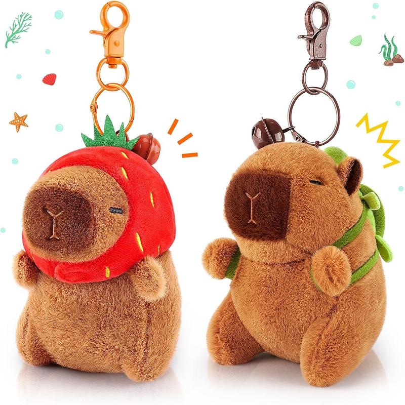 🔥Buy one get one free Capybara Plush Keychain,Cute Keychain Capybara Stuffed Animal,Soft Capybara Plush Toys Key Chain,Kawaii Plushie Stuffed Toys for Kids Adults Birthday
