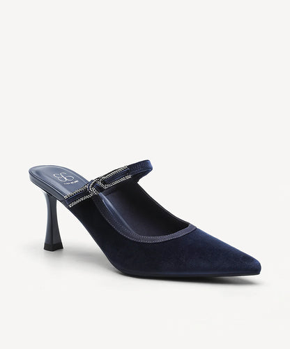 GraceLithe Velvet Bow Pointed Toe Heeled ules