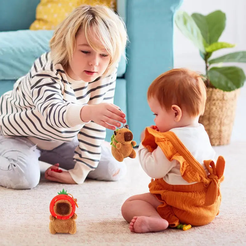 🔥Buy one get one free Capybara Plush Keychain,Cute Keychain Capybara Stuffed Animal,Soft Capybara Plush Toys Key Chain,Kawaii Plushie Stuffed Toys for Kids Adults Birthday