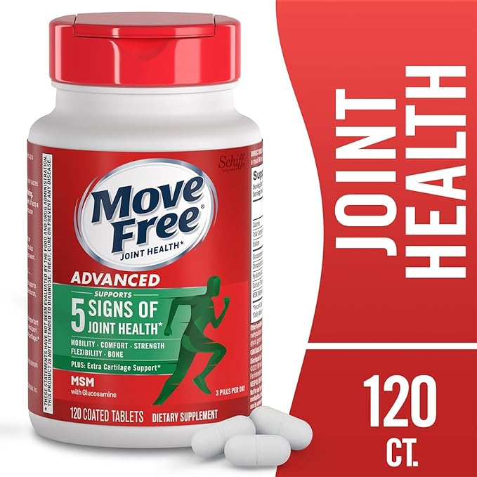🔥Move Free Advanced Women's Joint Health 7-in-1 Glucosamine Chondroitin Plus Calcium Complex Vitamin Supplements 120 Coated Tablets Healthcare Fitness Dietary