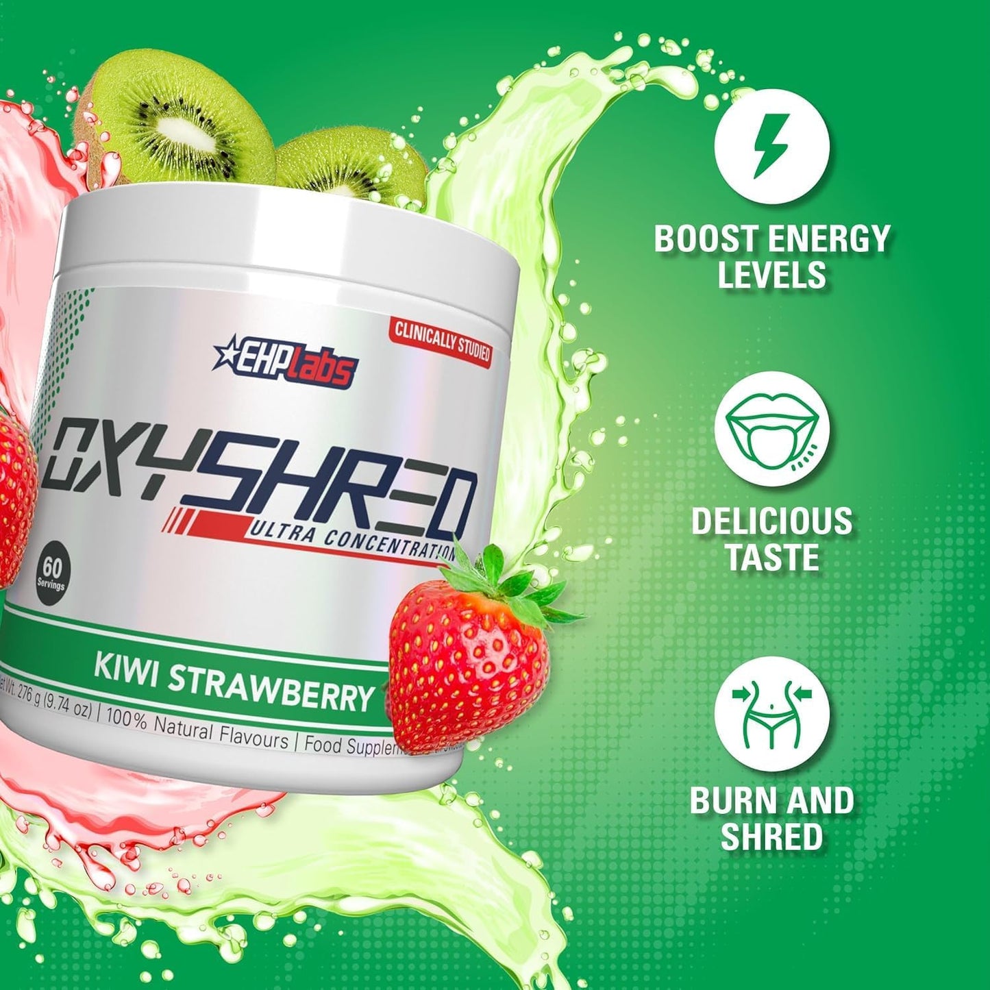 🔥Buy 2 get 1 freeOxyShred Thermogenic Fat Burner by EHPlabs - Weight Loss Supplement,  (Kiwi Strawberry)