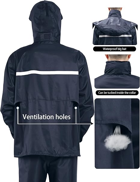 🔥Rain Suit Waterproof Jacket and Trouser Suit Raincoat for Men and Women Outdoor All-Sport Breathable Anti-storm
