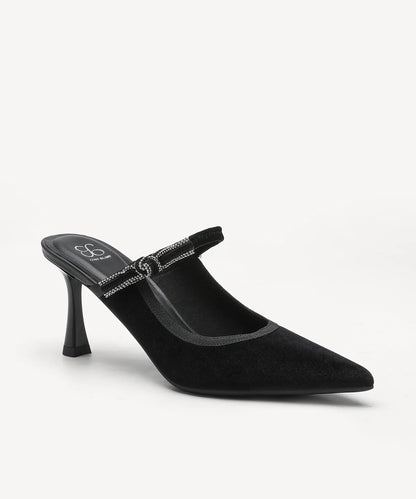GraceLithe Velvet Bow Pointed Toe Heeled ules