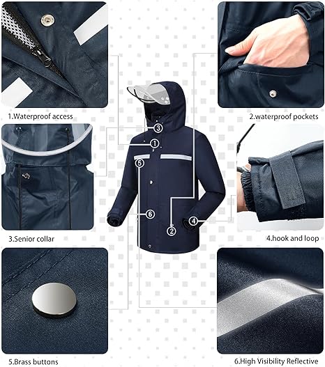 🔥Rain Suit Waterproof Jacket and Trouser Suit Raincoat for Men and Women Outdoor All-Sport Breathable Anti-storm