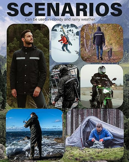 🔥Rain Suit Waterproof Jacket and Trouser Suit Raincoat for Men and Women Outdoor All-Sport Breathable Anti-storm