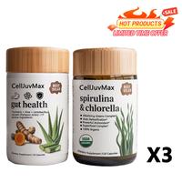 🔥Gut Health Bundle - Gut Health + Spirulina & Chlorella - Natural Supplement Bundle - Prebiotics Probiotics Dietary