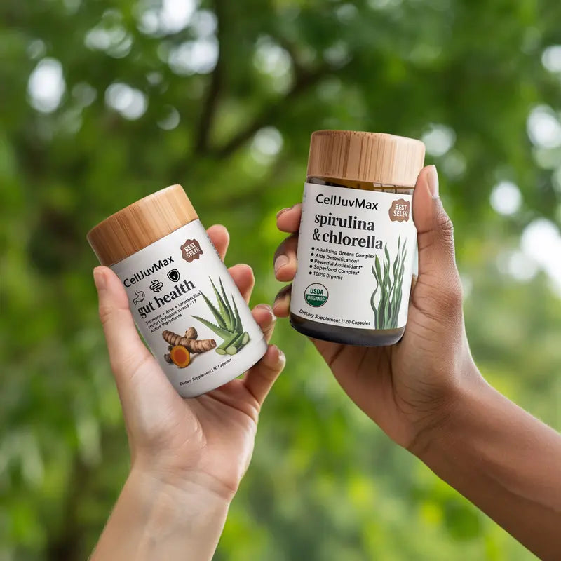 🔥Gut Health Bundle - Gut Health + Spirulina & Chlorella - Natural Supplement Bundle - Prebiotics Probiotics Dietary