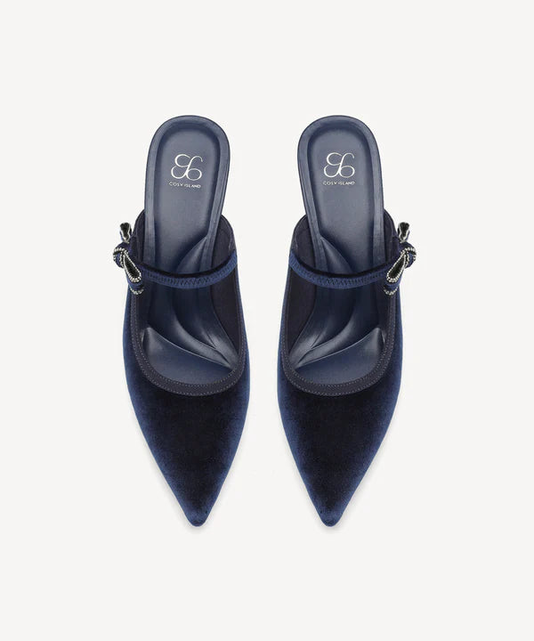 GraceLithe Velvet Bow Pointed Toe Heeled ules