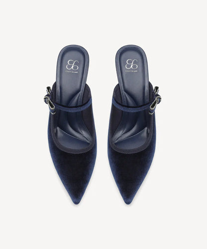 GraceLithe Velvet Bow Pointed Toe Heeled ules