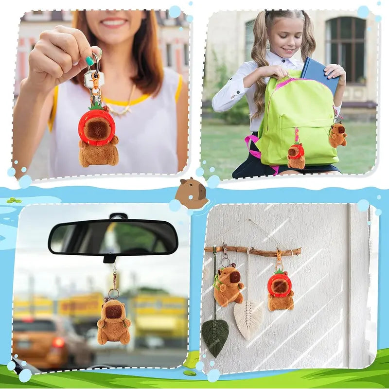 🔥Buy one get one free Capybara Plush Keychain,Cute Keychain Capybara Stuffed Animal,Soft Capybara Plush Toys Key Chain,Kawaii Plushie Stuffed Toys for Kids Adults Birthday