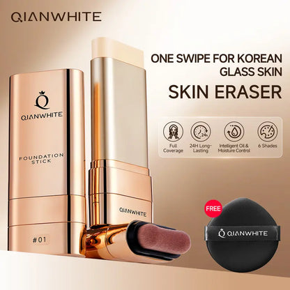 🔥BUY MORE SAVE MOREQIANWHITE Clear Radiance Skin Foundation Stick – A Waterproof, Long-Wearing, and Concealing Foundation Stick that Covers Blemishes for All Skin Tones