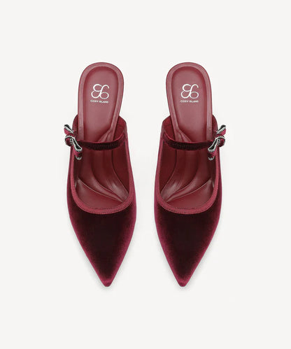 GraceLithe Velvet Bow Pointed Toe Heeled ules