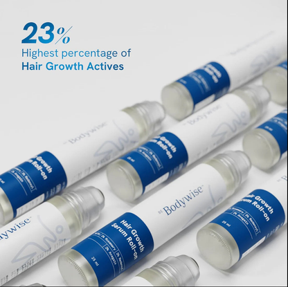 Be Bodywise Avancerad Hårväxt Roll-On-Serum | 3% Rosmarin | 2% Aminexil | 3% Redensyl | 2% Anagain | Präcisionsapplicator för skägg hud | Utan parabener och sulfater | Icke oliv och utan röra