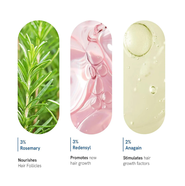 Be Bodywise Avancerad Hårväxt Roll-On-Serum | 3% Rosmarin | 2% Aminexil | 3% Redensyl | 2% Anagain | Präcisionsapplicator för skägg hud | Utan parabener och sulfater | Icke oliv och utan röra